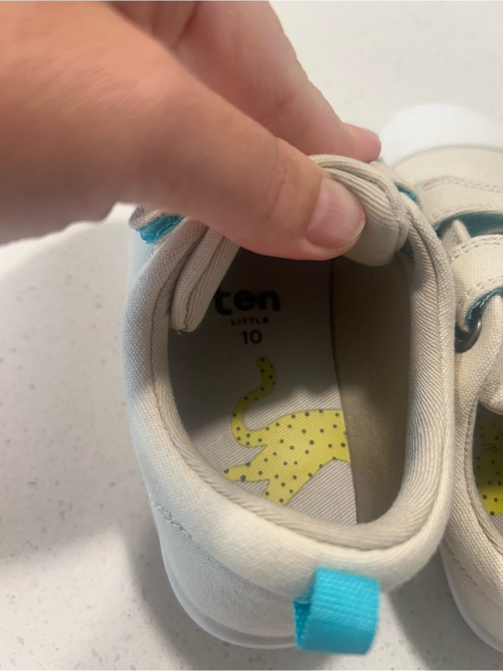 Ten Little Eco Canvas Sneakers in gray beige - Picture 3 of 4